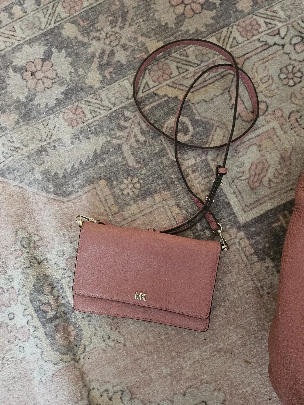 Michael Kors Viv Pebbled Leather Pink Rose Backpack Shoulder Bag
